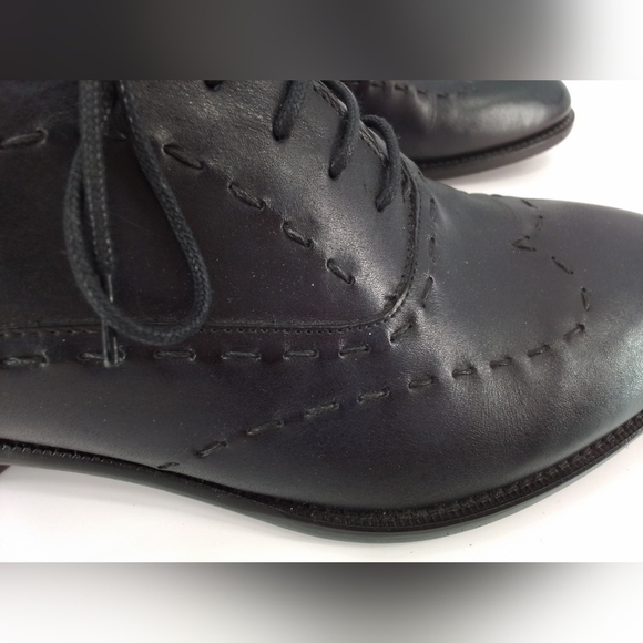 Paul Fredrick DARK NAVY Leather Dress Shoes Mens Sz 10 M Oxford BUCKSTITCH